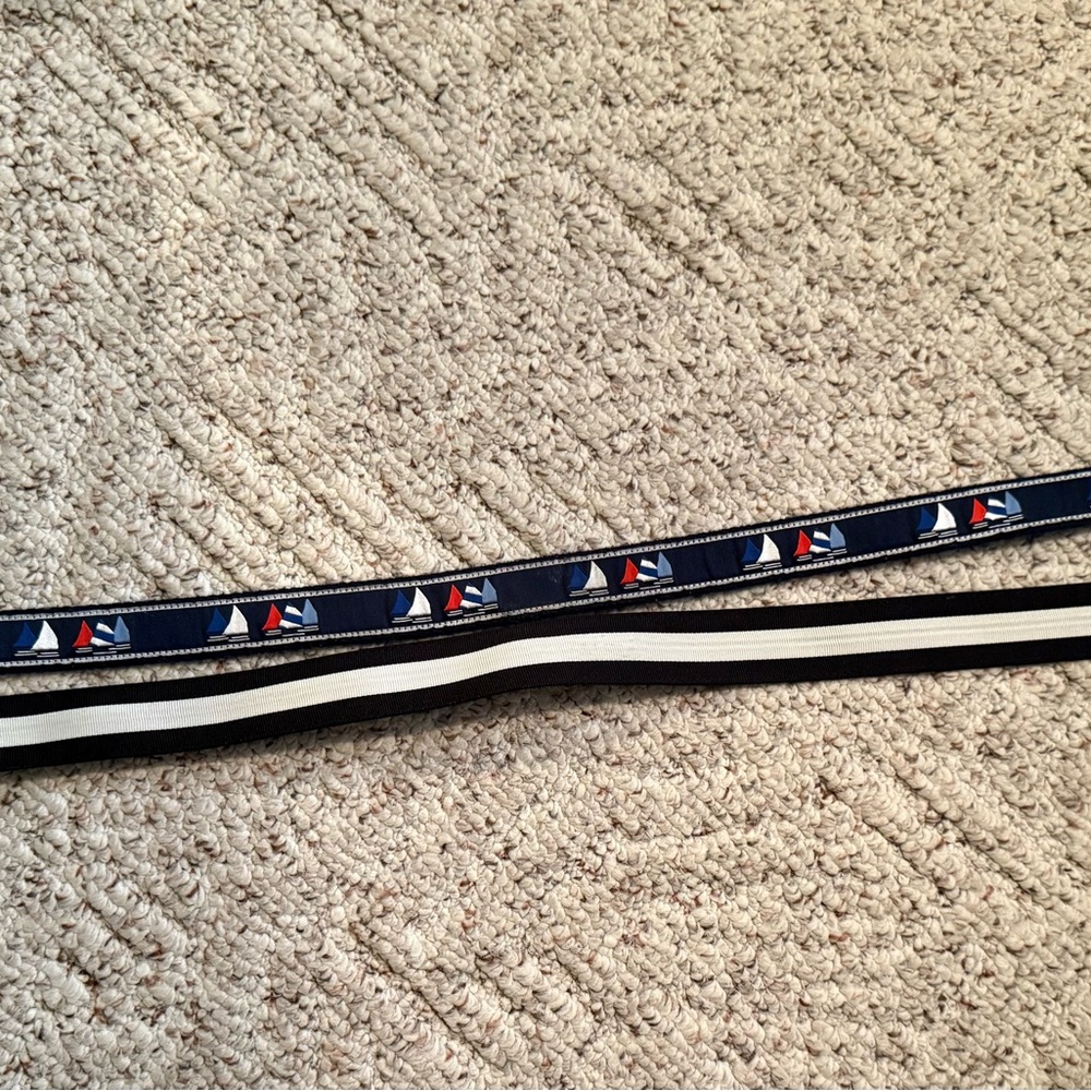 Janie & Jack S/2 Belts Sailboat Design and the Black & White Stripe size 6-8
